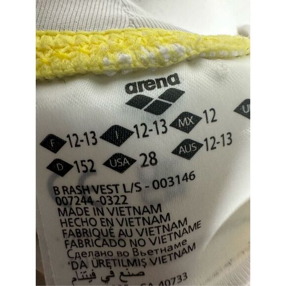 Arena BOYS LONG SLEEVE RASH GUARD UPF 40+ White Gray Size 28 UV protection - Picture 4 of 10